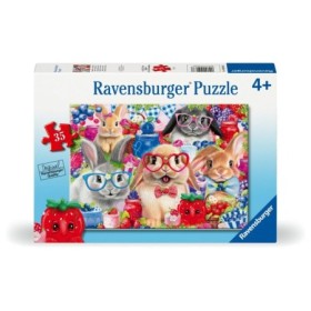 Puzzle iepurasi si fructe de padure 35 piese